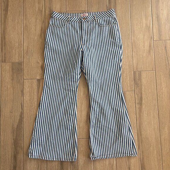 Wrangler Denim - Wrangler High Rise Fierce Flare Jeans Women's 16 x 30 Blue White Stripe Cowgirl